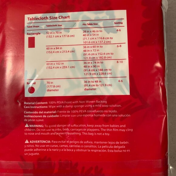 Holiday Time Christmas rectangular vinyl table cloth - Picture 3 of 3